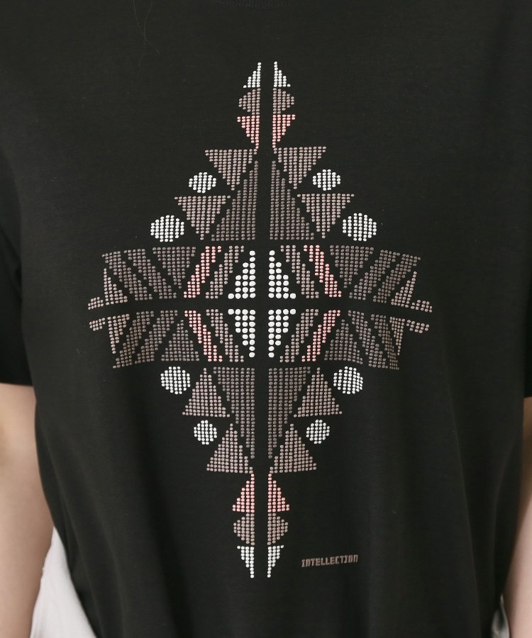 インテレクション(INTELLECTION)の【洗える】イカット柄プリント半そでTシャツ14