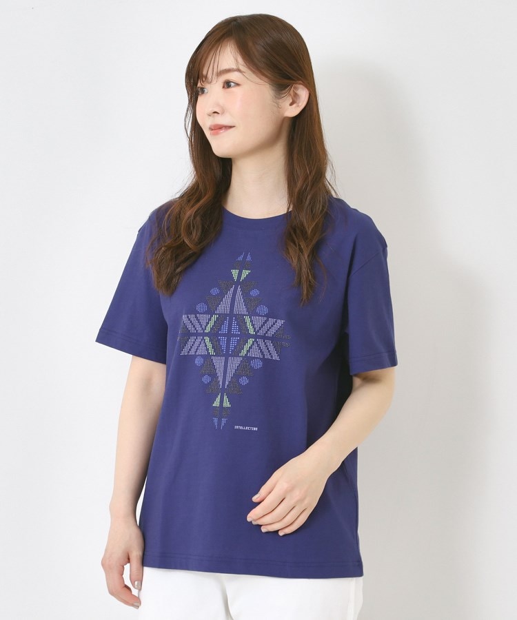 インテレクション(INTELLECTION)の【洗える】イカット柄プリント半そでTシャツ19