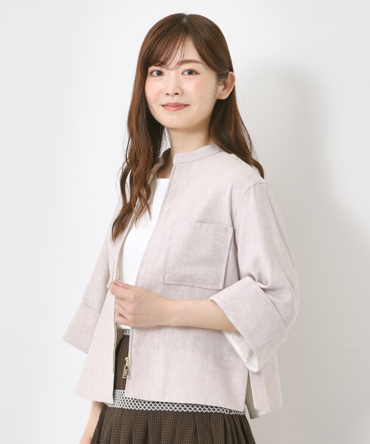 インテレクション(INTELLECTION)の【洗える】リネン混ジップジャケット17
