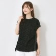 インテレクション(INTELLECTION)の【洗える・シャギージャカード】フレンチスリーブブラウス ブラック(019)