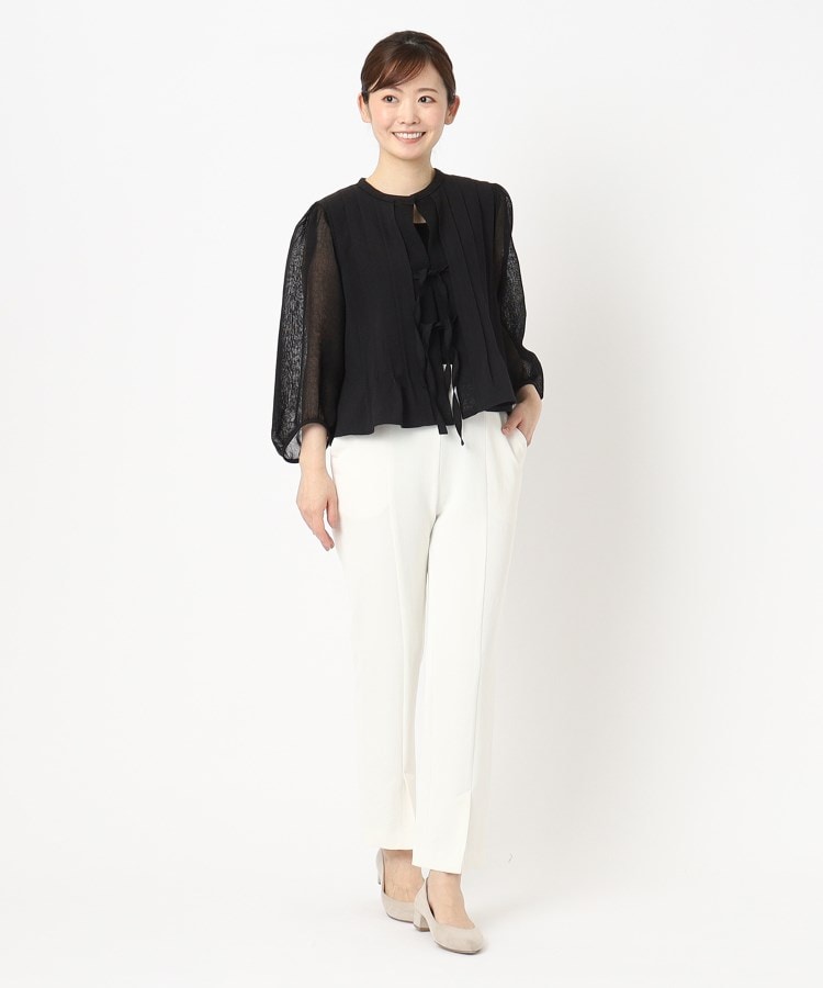 洗える・SET-UP可能】パフスリーブ羽織りブラウス(シャツ 洗える・SET-UP可能】パフスリーブ羽織りブラウス(シャツ