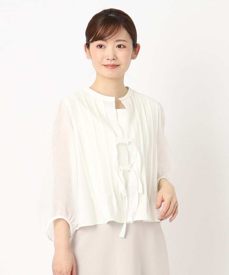 インテレクション(INTELLECTION)の【洗える・SET－UP可能】パフスリーブ羽織りブラウス ホワイト(001)