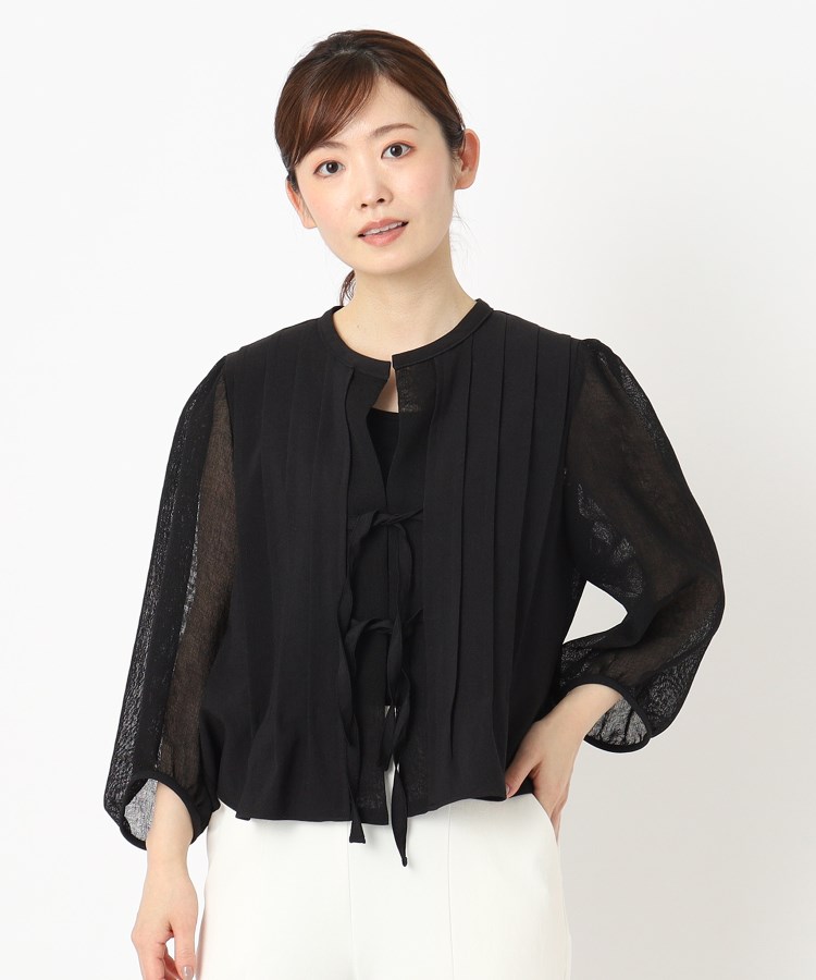 洗える・SET-UP可能】パフスリーブ羽織りブラウス(シャツ 洗える・SET-UP可能】パフスリーブ羽織りブラウス(シャツ
