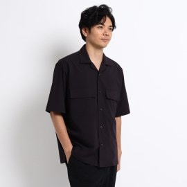 タケオキクチ(TAKEO KIKUCHI)のダブル ポケット オープンカラー 半袖 シャツ カジュアルシャツ