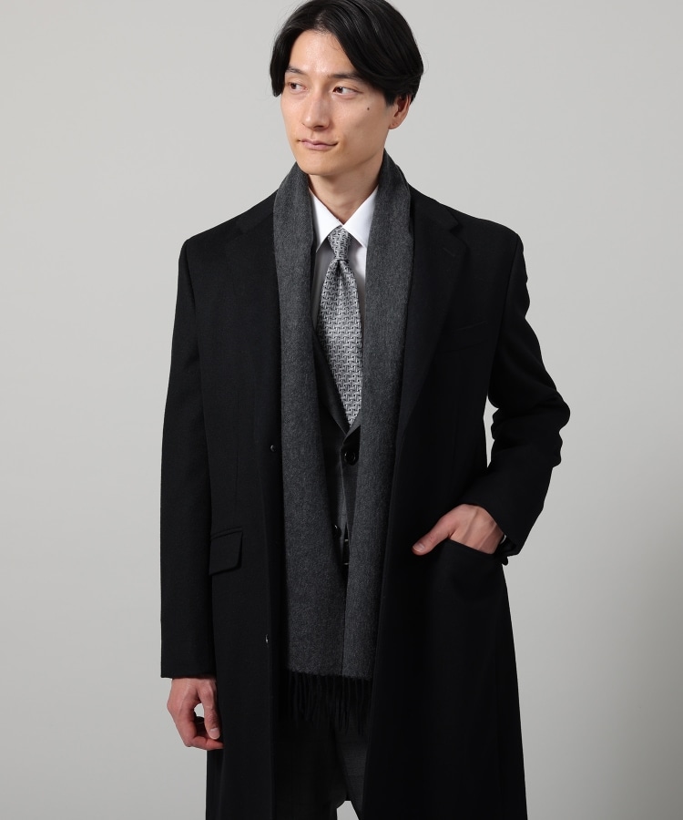 ◇【洗えるベビーカシミヤ】リバーシブル無地マフラー（ストール