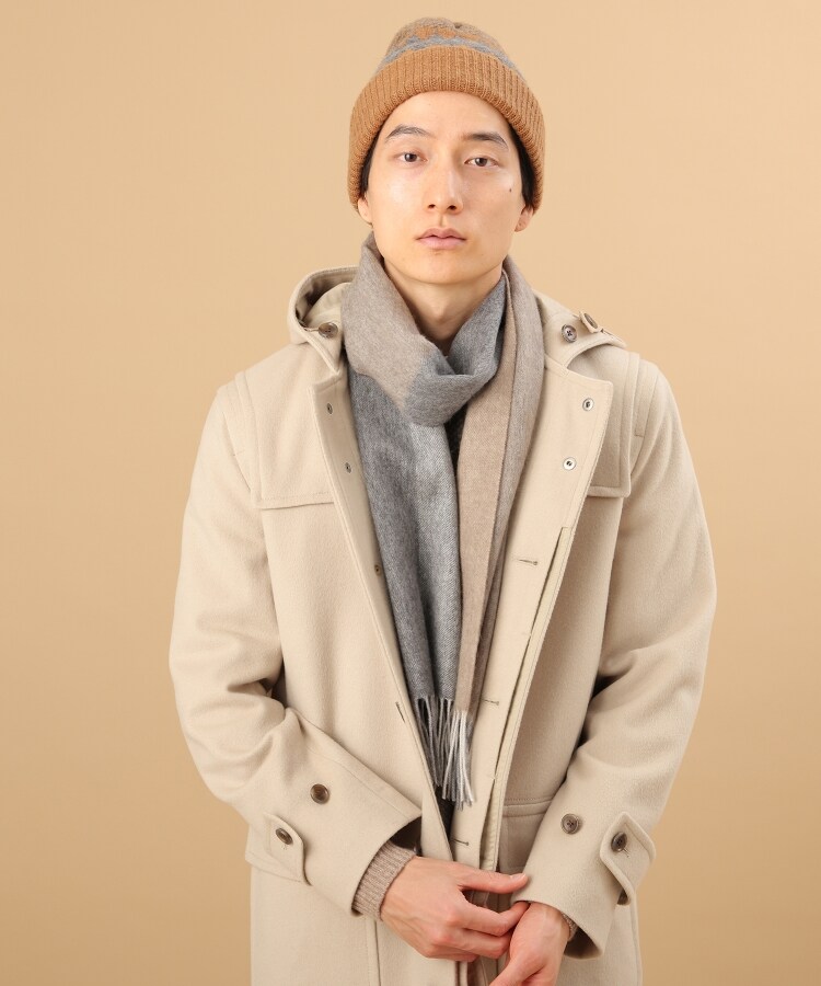 洗えるカシミヤ】4面パネル マフラー（ストール・マフラー
