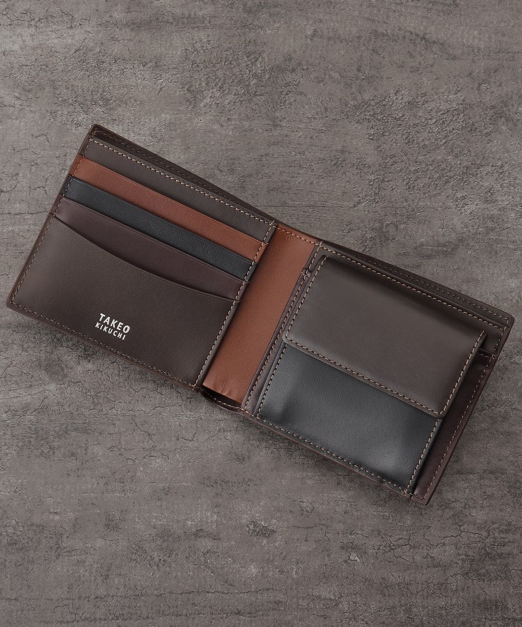タケオキクチ(TAKEO KIKUCHI)のアンティーク調レザー 2つ折り財布 財布