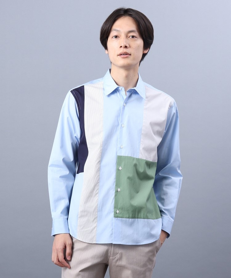  TAKEO KIKUCHI(タケオキクチ) カラー ブロッキング シャツ