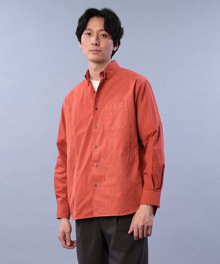  TAKEO KIKUCHI(タケオキクチ) ガーメントダイ ブロッキング シャツ
