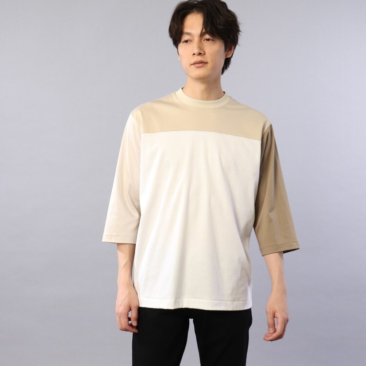 タケオキクチ(TAKEO KIKUCHI)のカラーブロッキング フットボール Tシャツ
