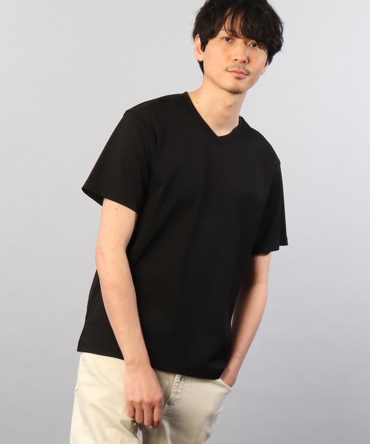  TAKEO KIKUCHI(タケオキクチ) 【Sサイズ〜】ハイゲージ フライス Vネック Tシャツ