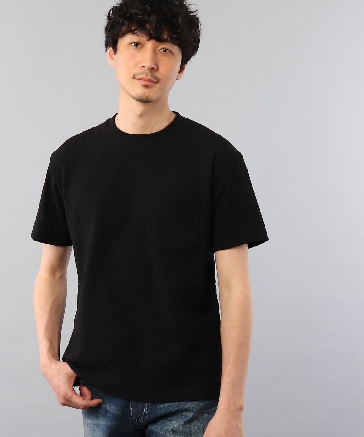  TAKEO KIKUCHI(タケオキクチ) 【Sサイズ〜】パーケット柄 リンクスジャカード Tシャツ