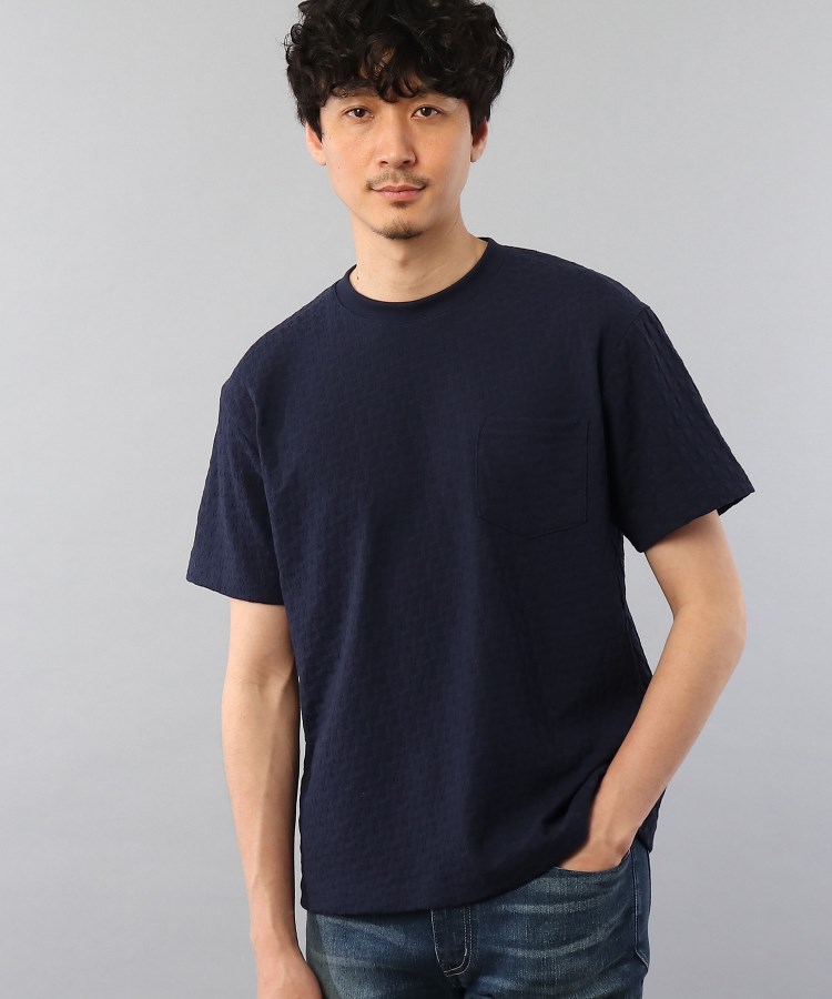 ＜WORLD＞ TAKEO KIKUCHI(タケオキクチ) 【Sサイズ〜】パーケット柄 リンクスジャカード Tシャツ