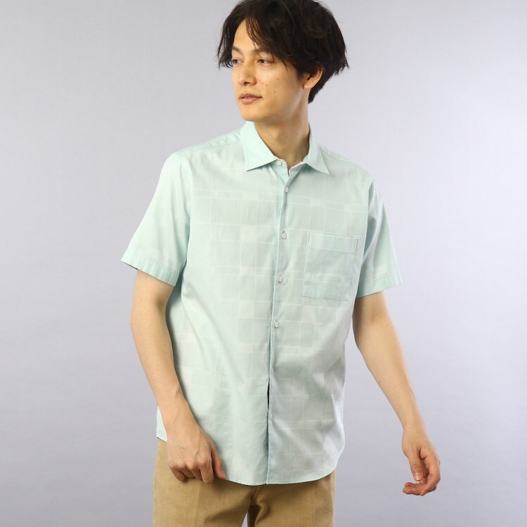 タケオキクチ(TAKEO KIKUCHI)の【Sサイズ～】ドビー 刺し子チェック 半袖シャツ