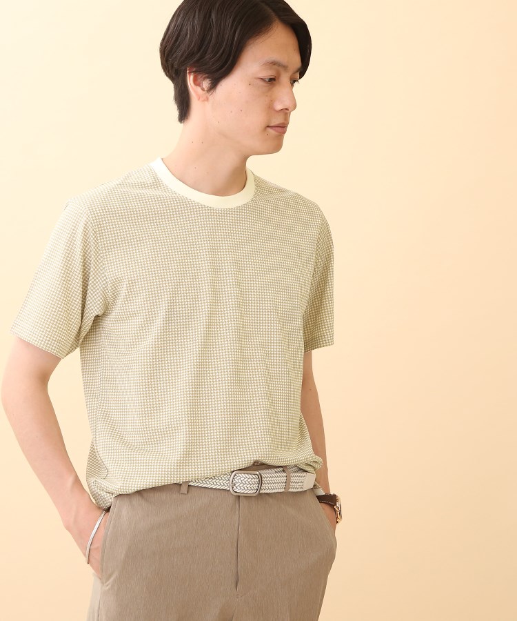  TAKEO KIKUCHI(タケオキクチ) 【Made in JAPAN / Sサイズ〜】千鳥プリント カノコ Tシャツ