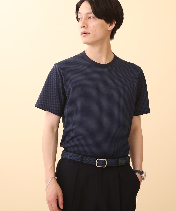  TAKEO KIKUCHI(タケオキクチ) 【Made in JAPAN / Sサイズ〜】千鳥プリント カノコ Tシャツ