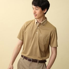 タケオキクチ(TAKEO KIKUCHI)の【Made in JAPAN / Sサイズ～】千鳥プリント カノコ ポロシャツ ポロシャツ