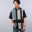 タケオキクチ(TAKEO KIKUCHI)の【Sサイズ～】レイヤード パッチワーク 半袖 シャツ ネイビー(593)