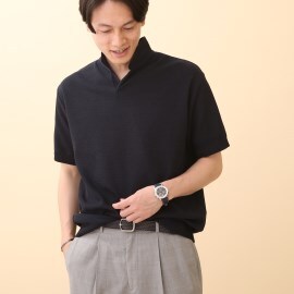 タケオキクチ(TAKEO KIKUCHI)の【Made in JAPAN】メランジ ニット スキッパー ポロ ポロシャツ