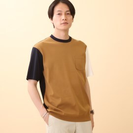 タケオキクチ(TAKEO KIKUCHI)の【Sサイズ～】フライス カラーブロッキング Tシャツ Ｔシャツ