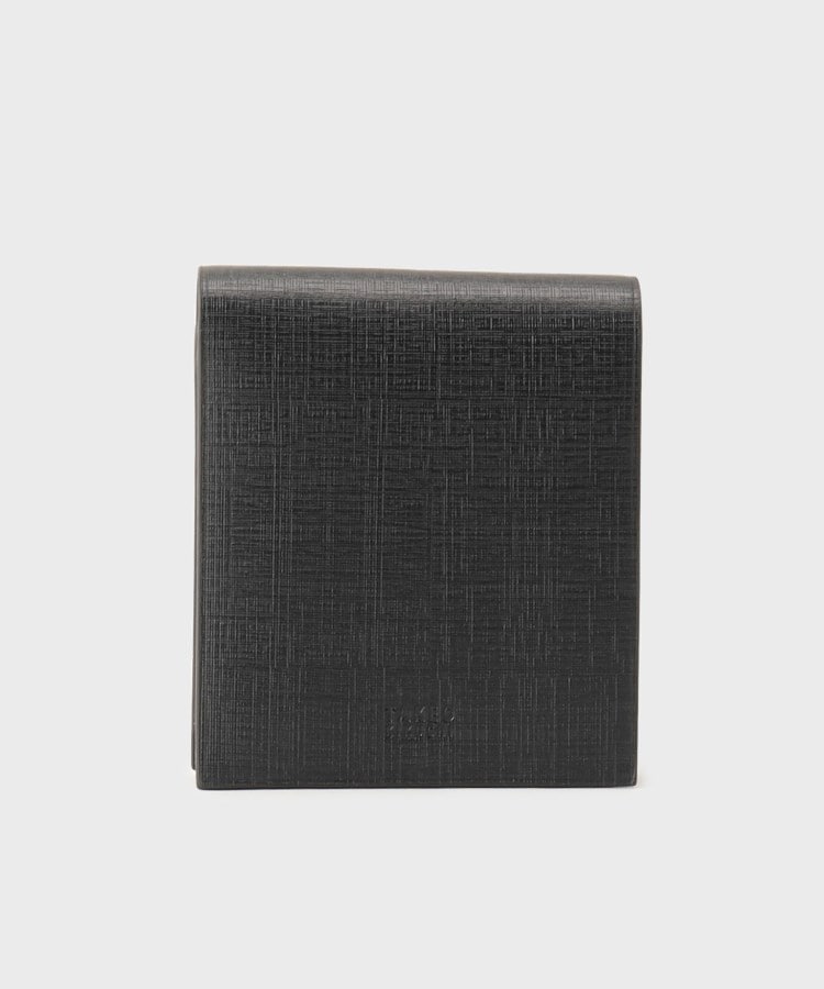 タケオキクチ(TAKEO KIKUCHI)のシェードサフィアノレザー 2つ折り財布 ブラック(019)