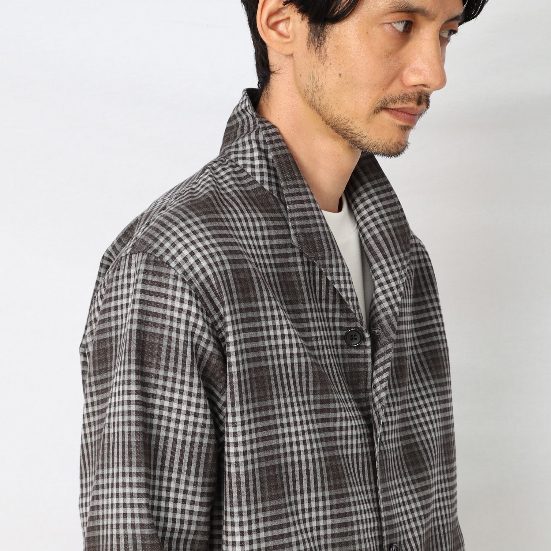 タケオキクチ(TAKEO KIKUCHI)のオンブレー ギンガムチェック スタンドカラー シャツ10