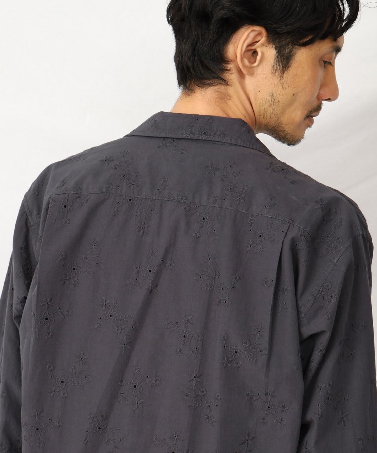 タケオキクチ(TAKEO KIKUCHI)のフラワー 刺繍 オープンカラー シャツ11