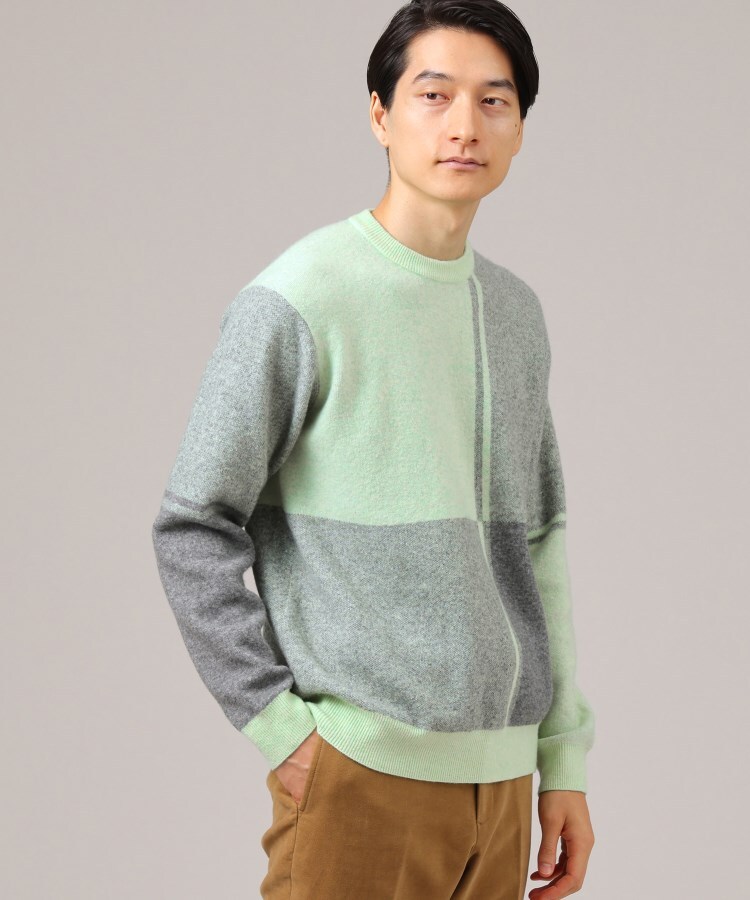 ビッグチェック ジャカードニット