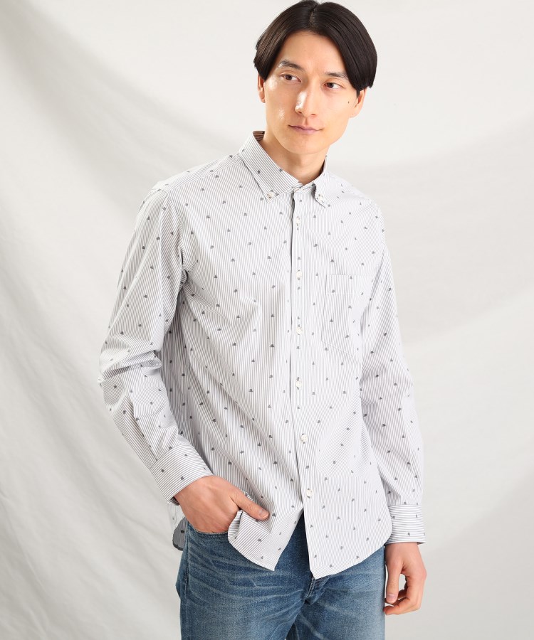【美品・お値打ち品】Kansai  JAPAN  顔タグ　ストライプシャツ