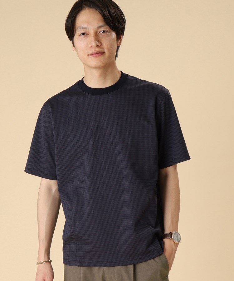 コクーン・シルエット ガンクラブチェック ジャカード Tシャツ