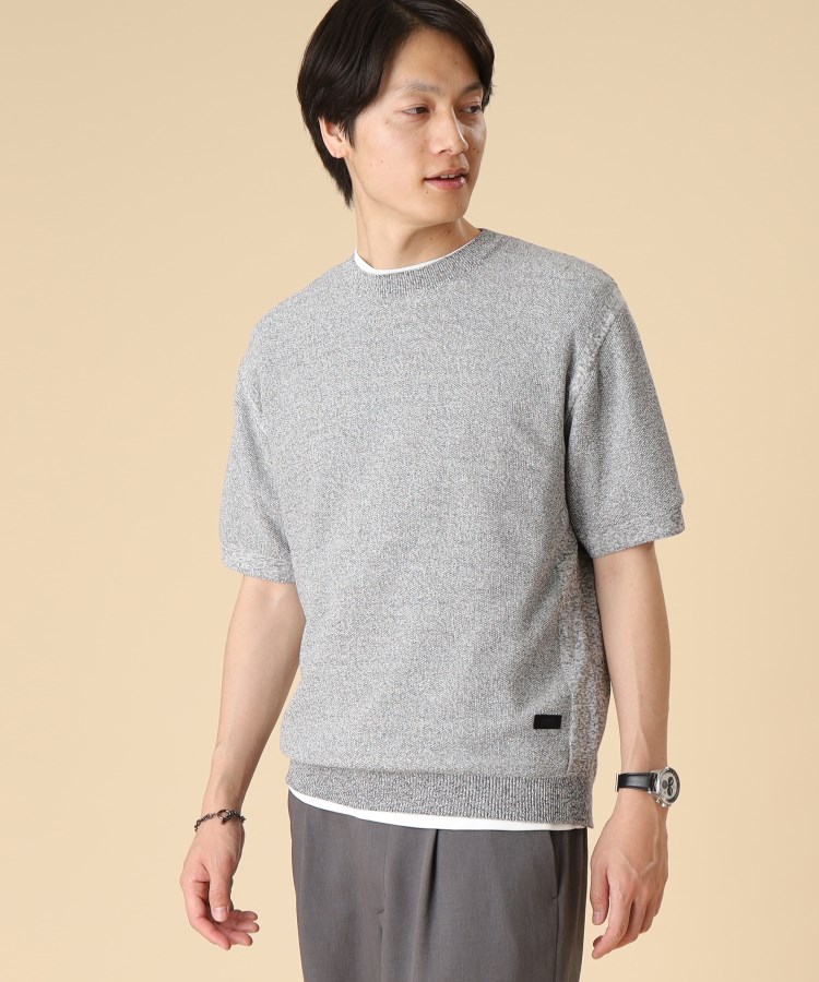 タケオキクチ(TAKEO KIKUCHI)の和紙 ニットTシャツ ブラック(019)