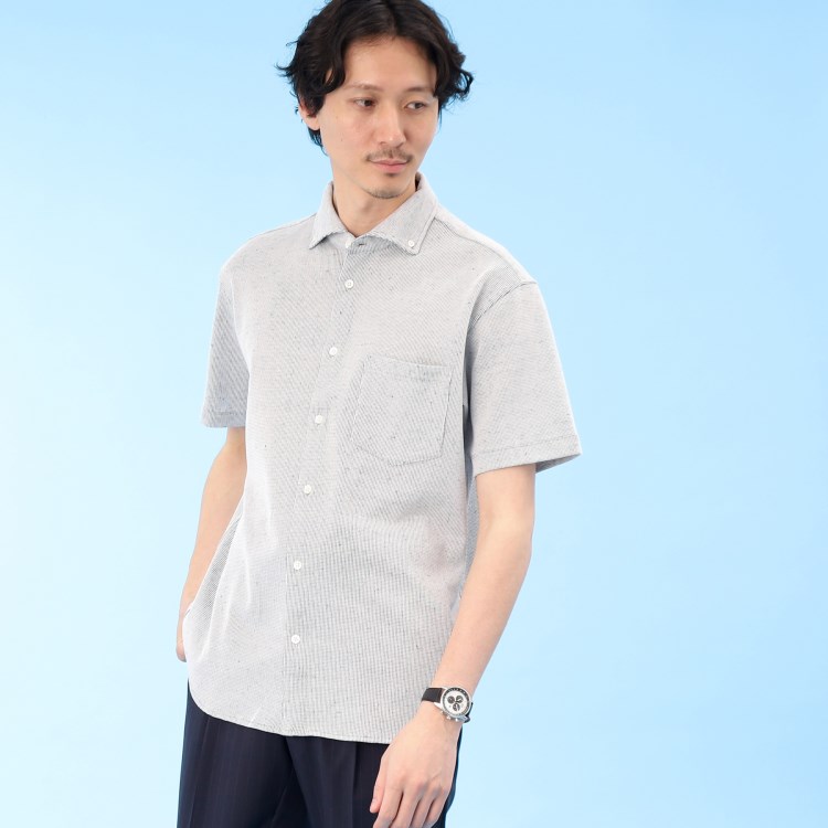 タケオキクチ(TAKEO KIKUCHI)の【Sサイズ~】尾州 リネンメッシュ シャツ カジュアルシャツ