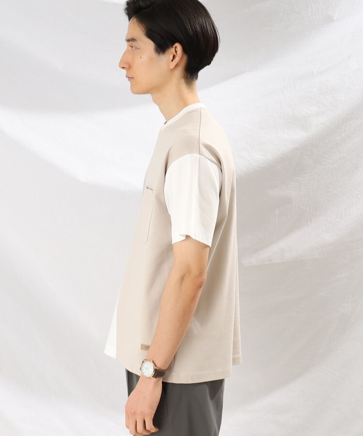 Sサイズ～】ブロッキングデザイン 半袖Tシャツ（カットソー） | TAKEO 