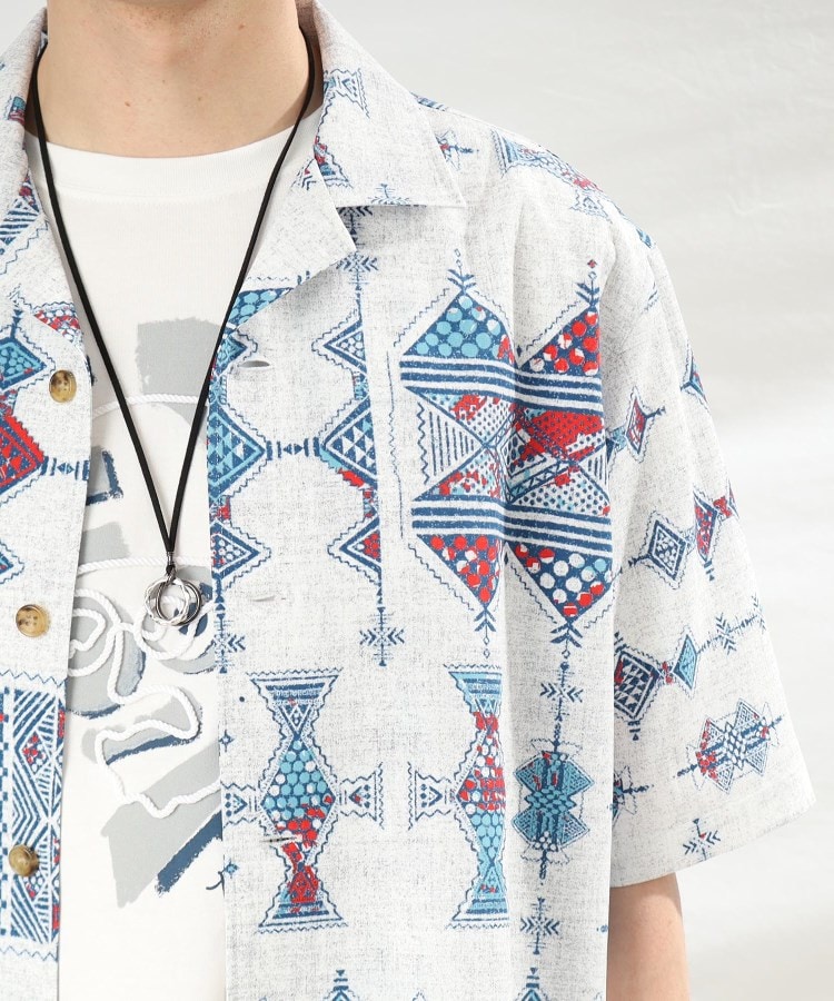 タケオキクチ(TAKEO KIKUCHI)のトライバル パターン オープンカラーシャツ15