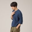タケオキクチ(TAKEO KIKUCHI)の【接触冷感/Made in JAPAN】七分袖 梨地カットソー ブルー(093)