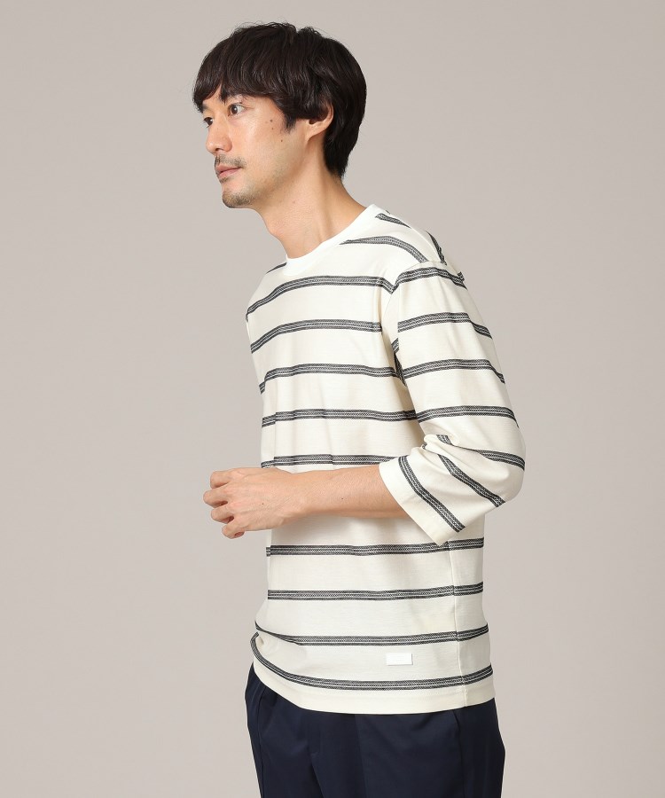 7分袖/Made in JAPAN】カラミ ボーダーカットソー(カットソー 7分袖/Made in JAPAN】カラミ ボーダーカットソー(カットソー