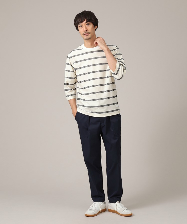 7分袖/Made in JAPAN】カラミ ボーダーカットソー(カットソー 7分袖/Made in JAPAN】カラミ ボーダーカットソー(カットソー