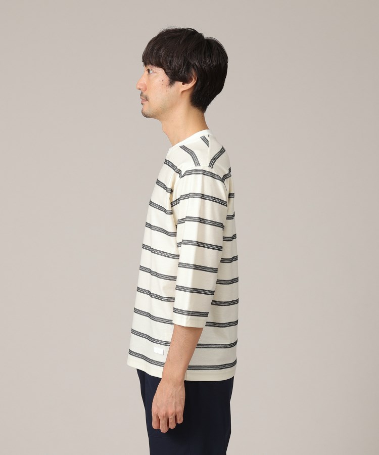 7分袖/Made in JAPAN】カラミ ボーダーカットソー(カットソー 7分袖/Made in JAPAN】カラミ ボーダーカットソー(カットソー
