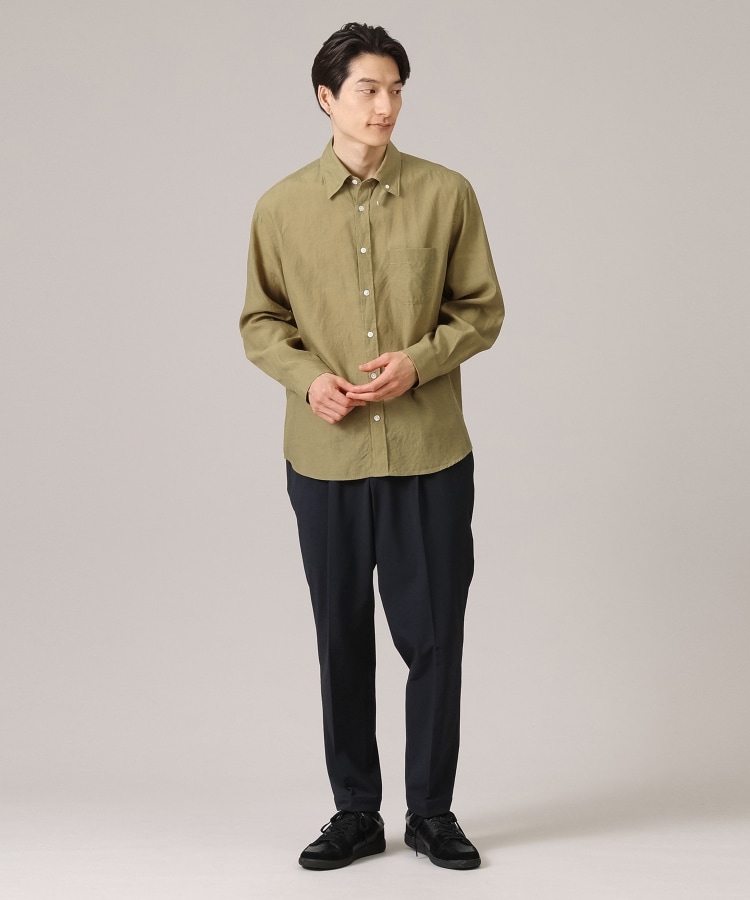 Made in JAPAN】タブカラー スラブローン 長袖シャツ Made in JAPAN】タブカラー スラブローン 長袖シャツ
