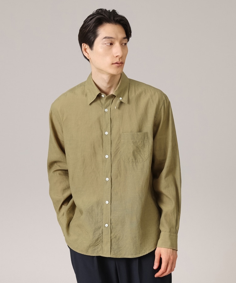 Made in JAPAN】タブカラー スラブローン 長袖シャツ Made in JAPAN】タブカラー スラブローン 長袖シャツ