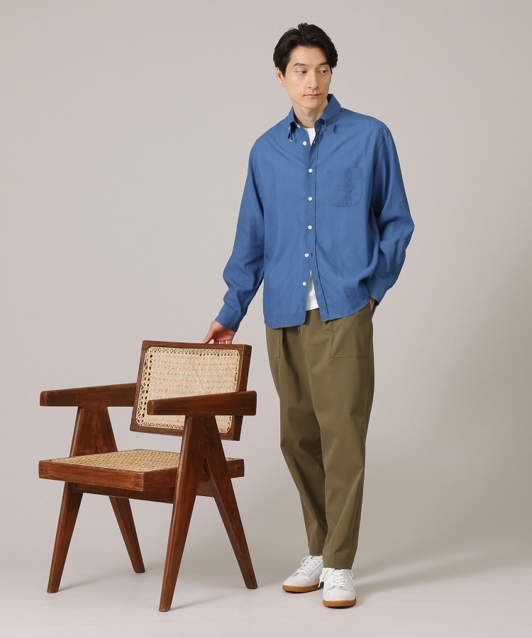 Made in JAPAN】タブカラー スラブローン 長袖シャツ Made in JAPAN】タブカラー スラブローン 長袖シャツ