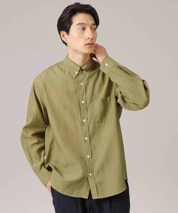 Made in JAPAN】タブカラー スラブローン 長袖シャツ Made in JAPAN】タブカラー スラブローン 長袖シャツ