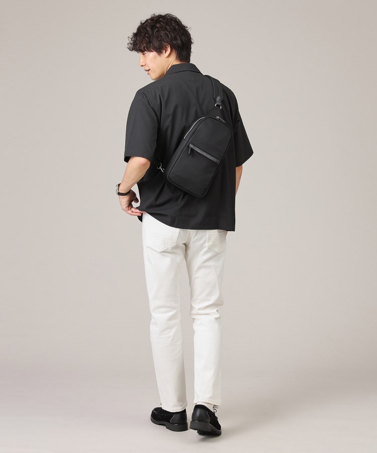 タケオキクチ(TAKEO KIKUCHI)の【ヘビタン】レザーコンビナイロン ワンショルダーバッグ2