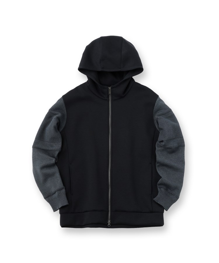 Made in JAPAN】ニットスリーブ ジップアップ パーカー Made in JAPAN】ニットスリーブ ジップアップ パーカー