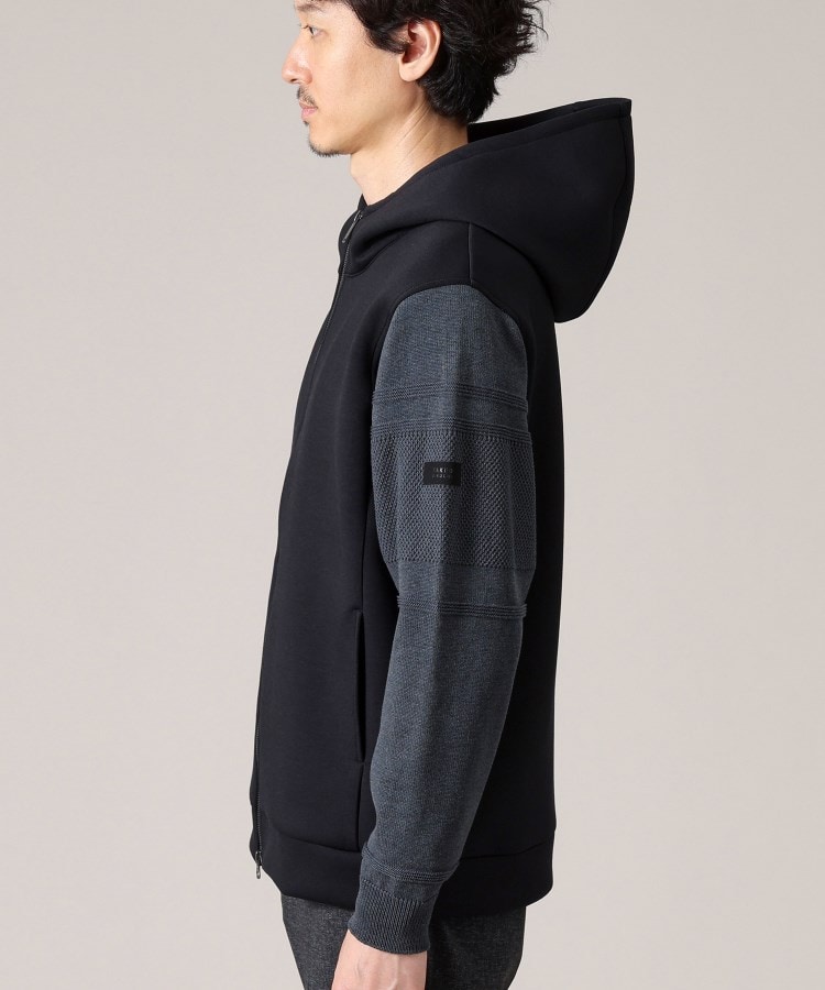Made in JAPAN】ニットスリーブ ジップアップ パーカー Made in JAPAN】ニットスリーブ ジップアップ パーカー