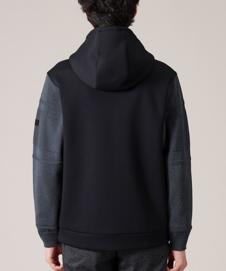 Made in JAPAN】ニットスリーブ ジップアップ パーカー Made in JAPAN】ニットスリーブ ジップアップ パーカー
