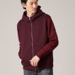 タケオキクチ(TAKEO KIKUCHI)の【Made in JAPAN】ニットスリーブ ジップアップ パーカ ボルドー(064)
