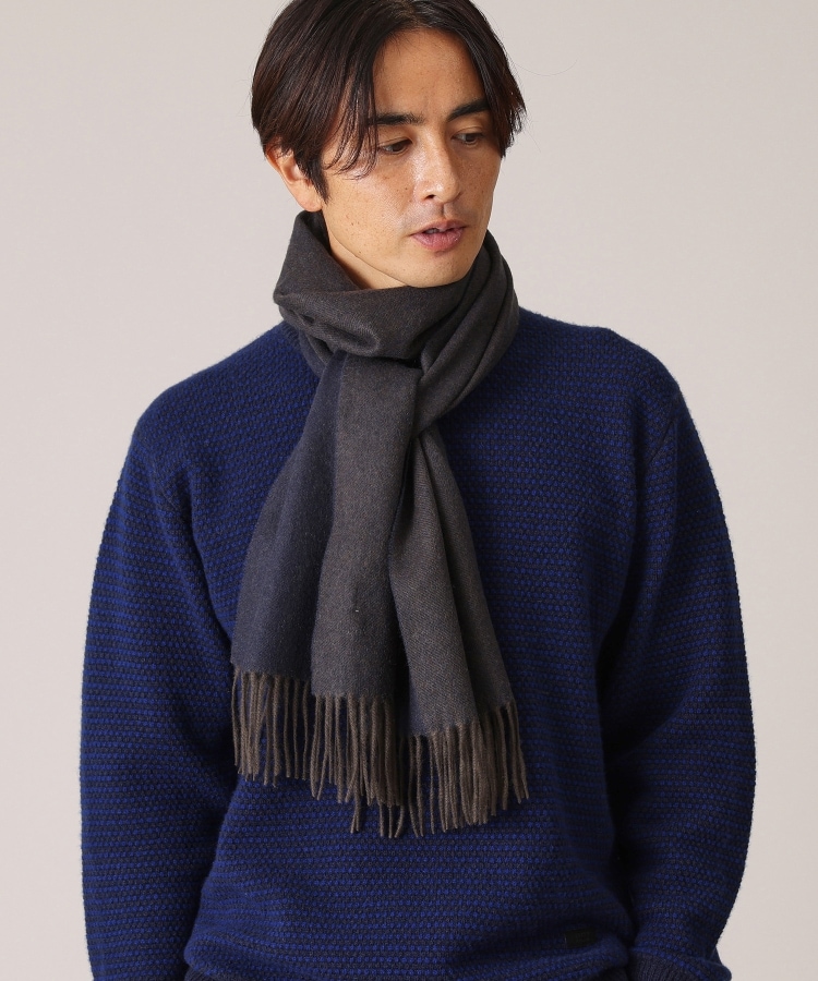 洗えるカシミヤ】大きめシングルリバー マフラー(ストール 洗えるカシミヤ】大きめシングルリバー マフラー(ストール