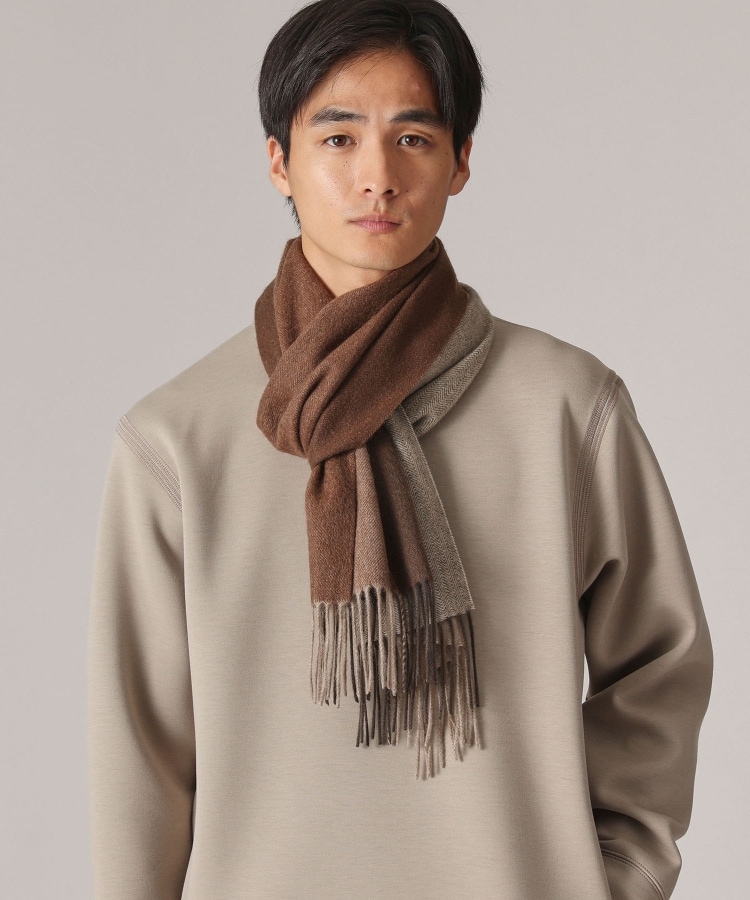 たぬき 希少 洗えるカシミヤ】4面パネル マフラー（ストール・マフラー 小物