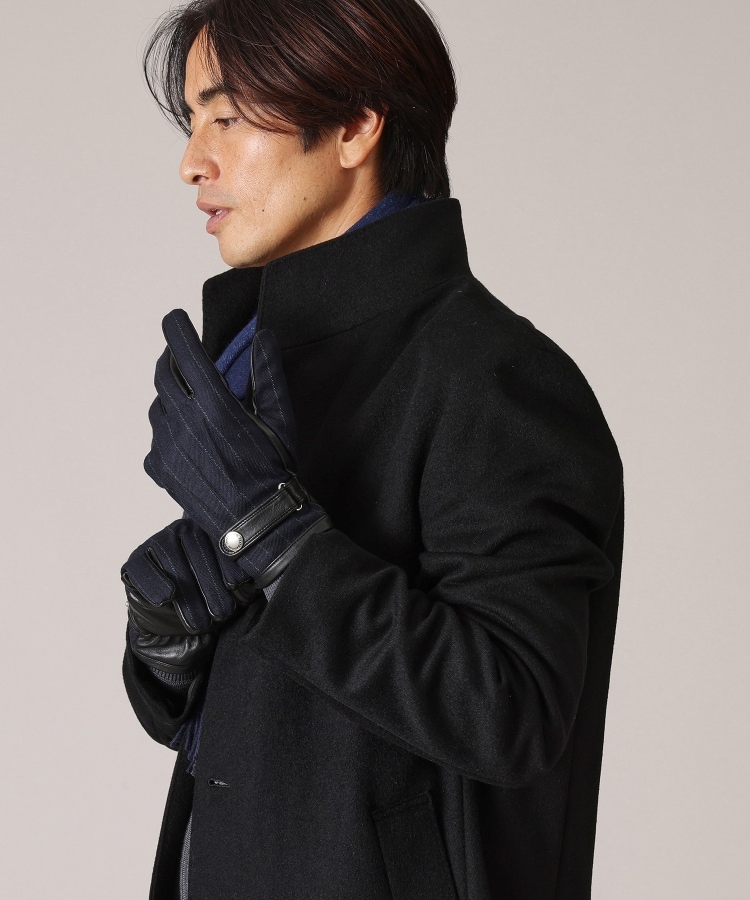 タケオキクチ(TAKEO KIKUCHI)の【スマホ対応】ウール×レザー コンビ グローブ12